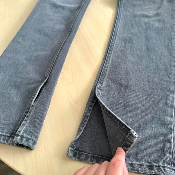 Zara Black Washed Slit Hem Jeans - Picture 4 of 7